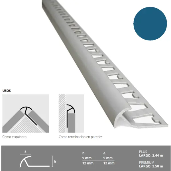 Guardacanto Linea Plus Azul Fuerza Aerea ATRIM 2.44Mts 0212