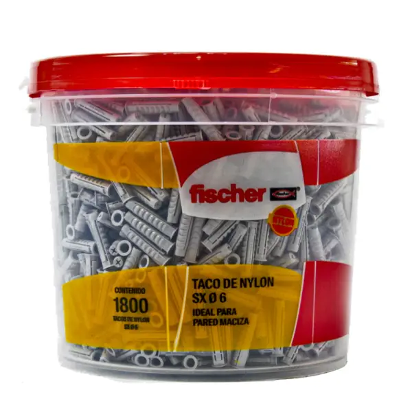 Balde FISCHER 1000 Unidades Sx6 + Tornillo 4.5 X 35mm