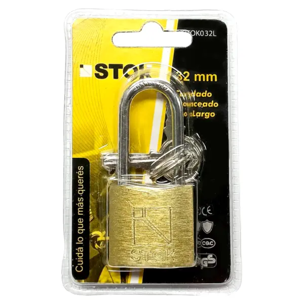 Candado Bronceado Aro Largo 32mm STOK