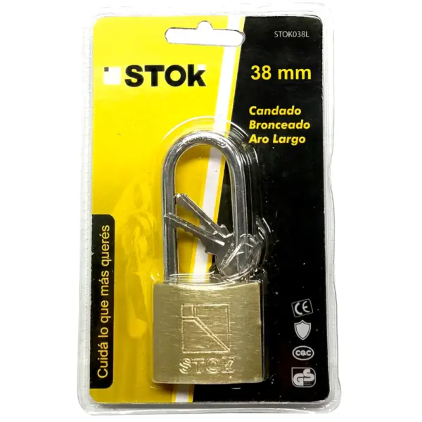 Candado Bronceado Aro Largo 38mm STOK