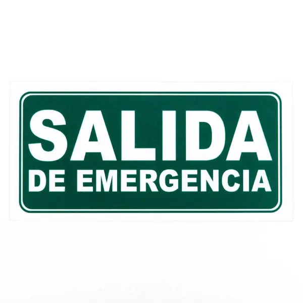 Cartel Salida De Emergencia 30 X 15Cm