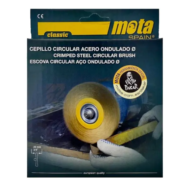 Cepillo De Acero Ondulado MOTA 200 x 22.2mm FC200