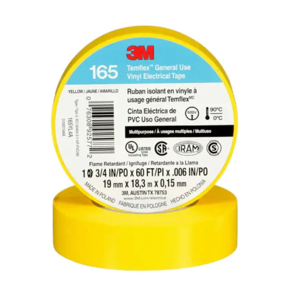 Cinta Aisladora 3M Temflex 165 19mm X 18Mts Amarillo