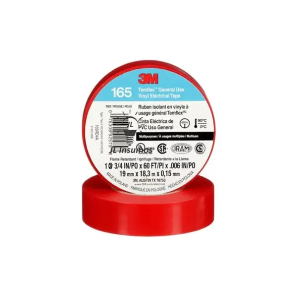 Cinta Aisladora 3M Temflex 19 x 18mts Rojo
