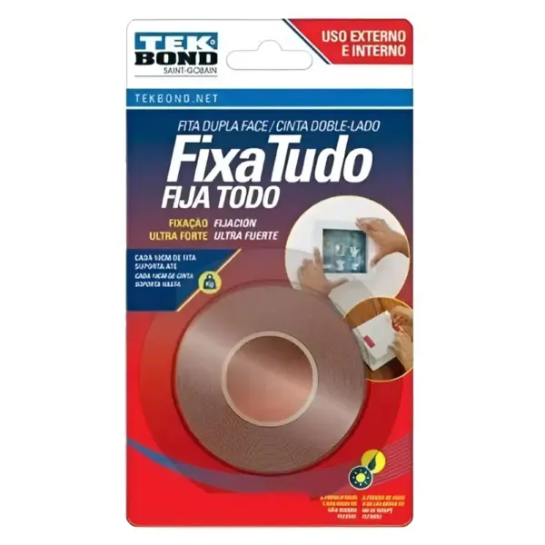 Cinta Doble Faz TEKBOND 19mm X 2Mts Acrilica Ext.