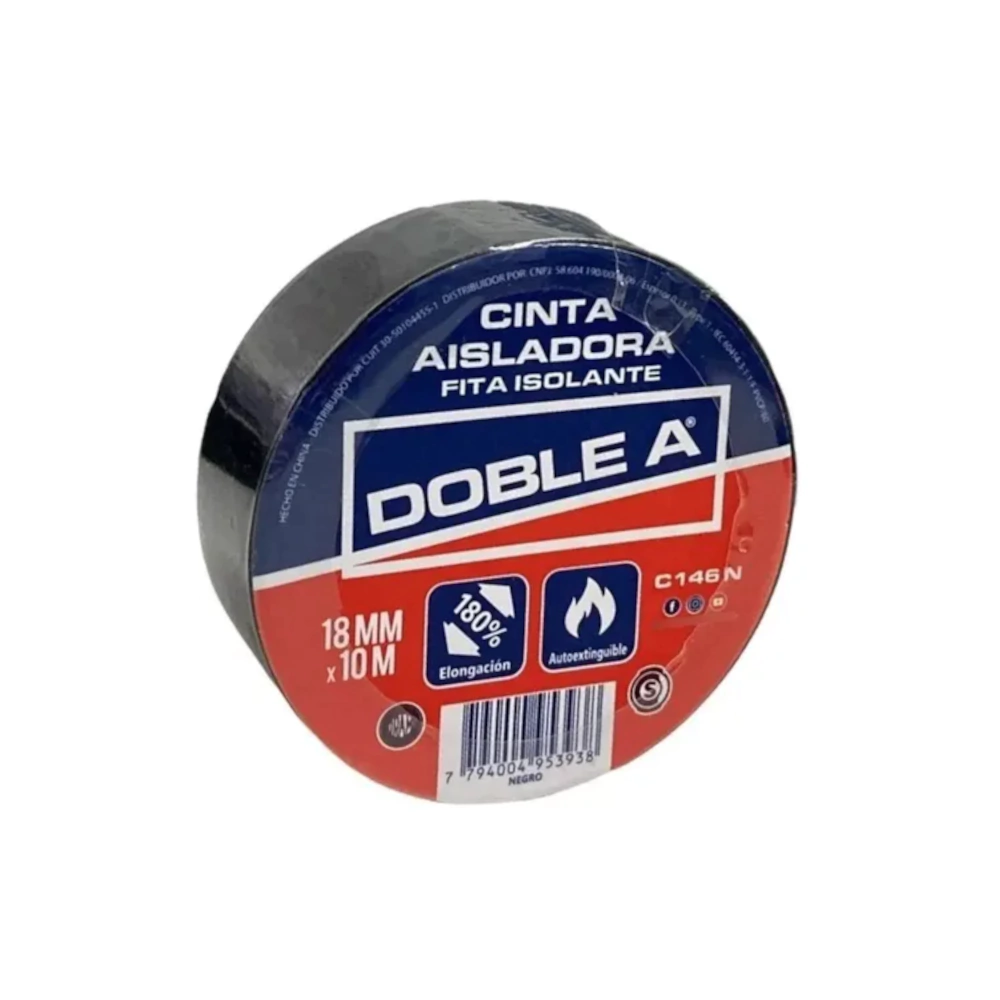 Cinta Aisladora DOBLE A C146N 18mm X 10Mts