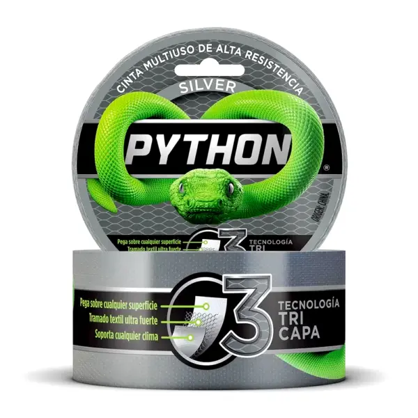 Cinta Duct Tape Python 48mm 9mts Gris