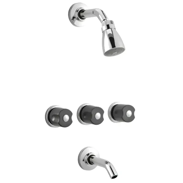 Griferia Ducha Embutir Con Transferencia Berna Negro Cromo Lago