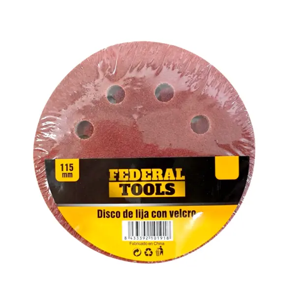 Lija Con Velcro Abrojo 115mm Grano 120 FEDERAL TOOLS X10