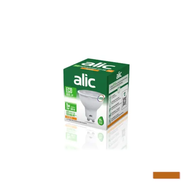 Dicroica Eco Led ALIC 5W Gu10 100° Luz Calida
