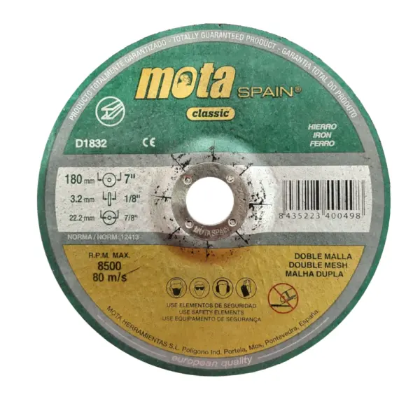 Disco De Corte MOTA Centro Deprimido D1832 180 X 3.2mm
