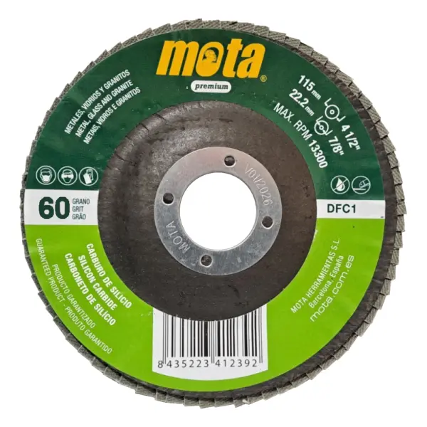 Disco Flap Carburo De Silicio MOTA G60 Acero DFC1060