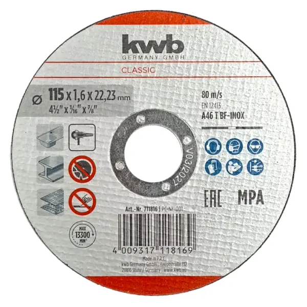 Disco De Corte 115 X 1.6mm KWB