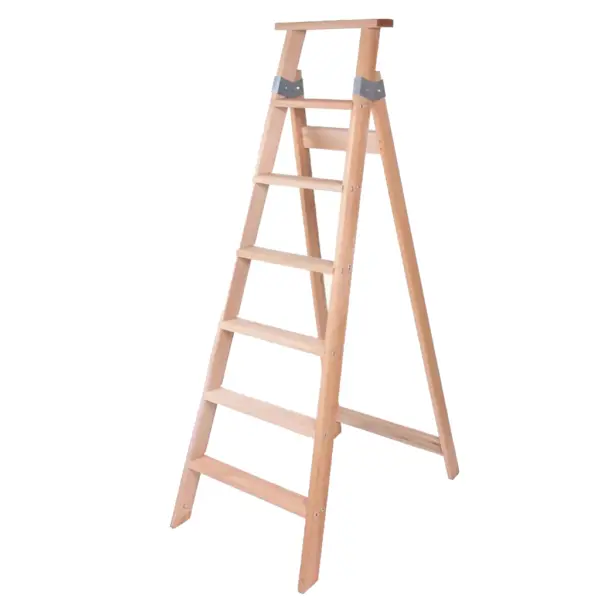 Escalera Familiar De Madera 7 Peldaños Tipo Tijera