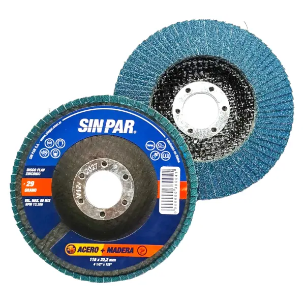 Disco Flap Grano 40 SINPAR Oxido Zirconio 115mm