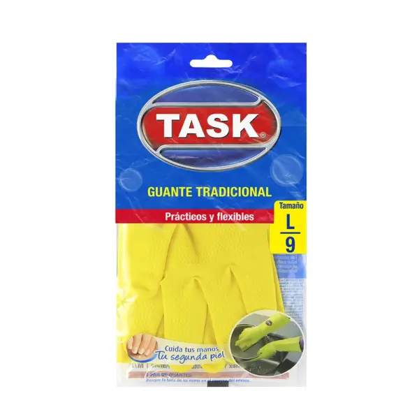 Guante De Latex TASK Amarillo Tamaño L 9