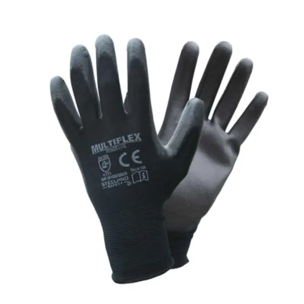 Guante Multiflex Nylon Pu9 Negro STEEL PRO