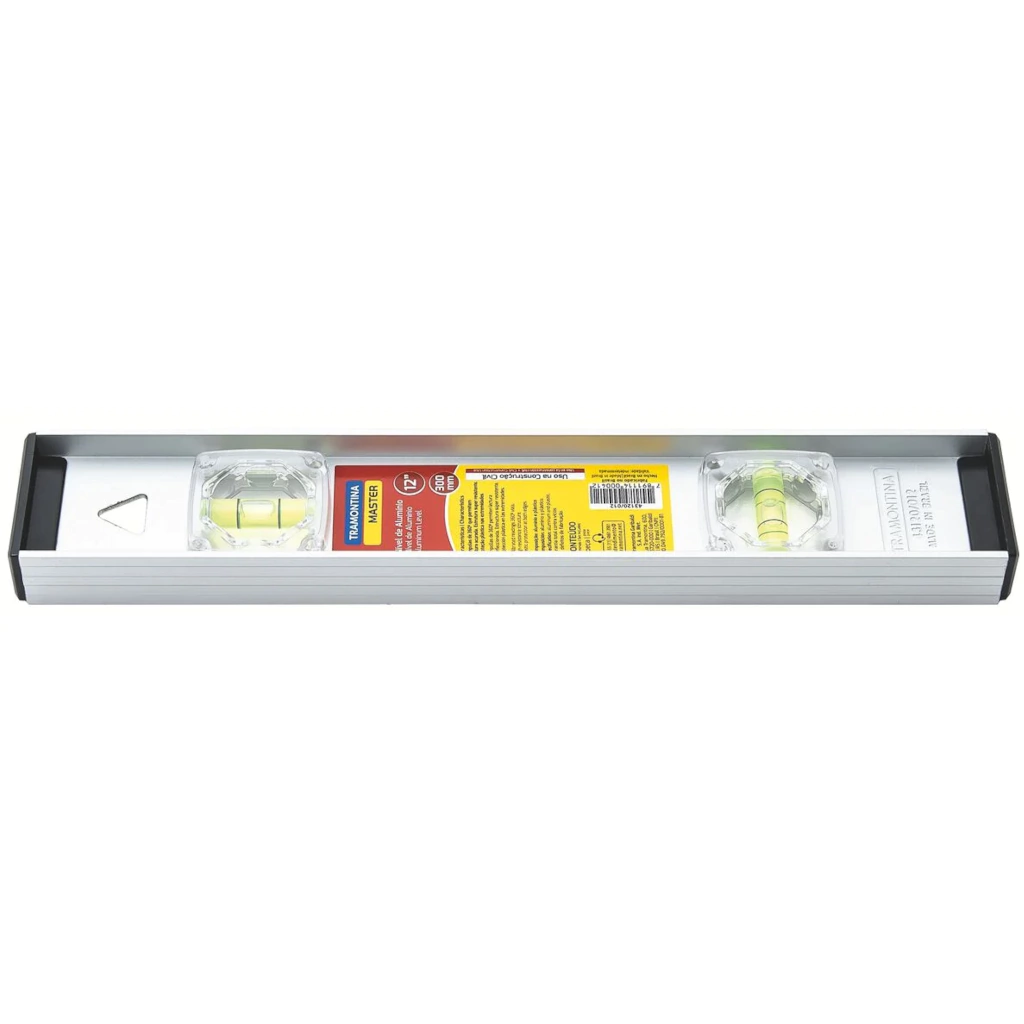 Nivel de Aluminio Anodizado 30Cm 12" TRAMONTINA Master Dos Ampollas