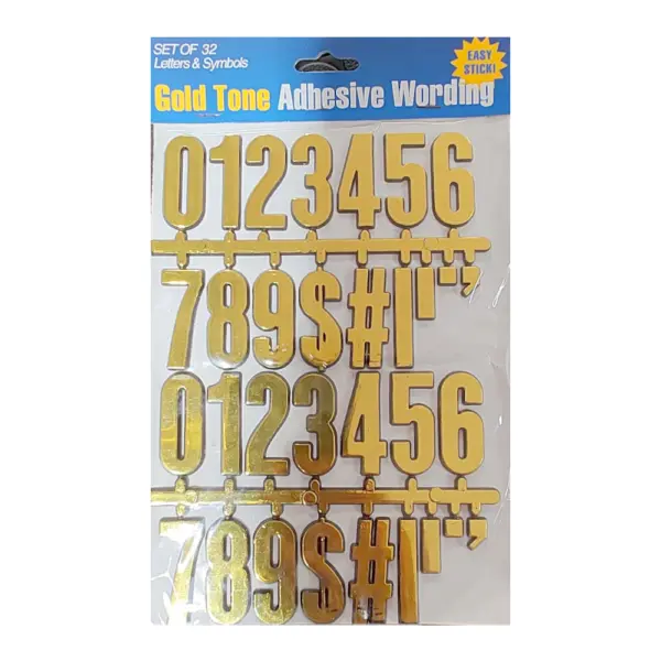 Numeros Autoadhesivos Dorados
