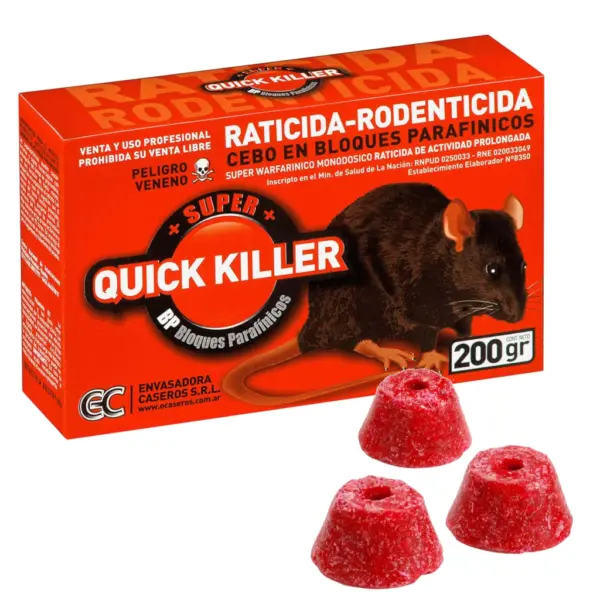 Raticida en bloque 100Gr Quick Killer