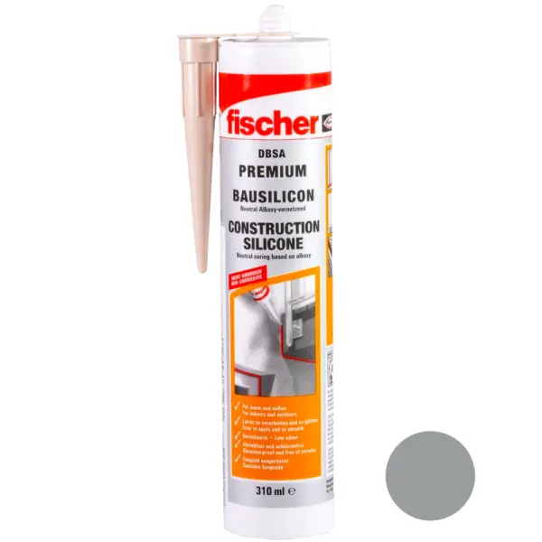 Silicona Neutra FISCHER Gris 260ml