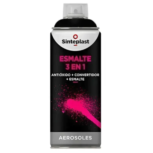 Aerosol Negro Satinado 3 En 1 SINTEPLAST 440Cm3