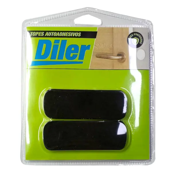 Tope Autoadhesivo Rectangular Negro DILER