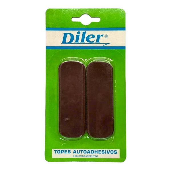 Tope Autoadhesivo Rectangular Marron X2