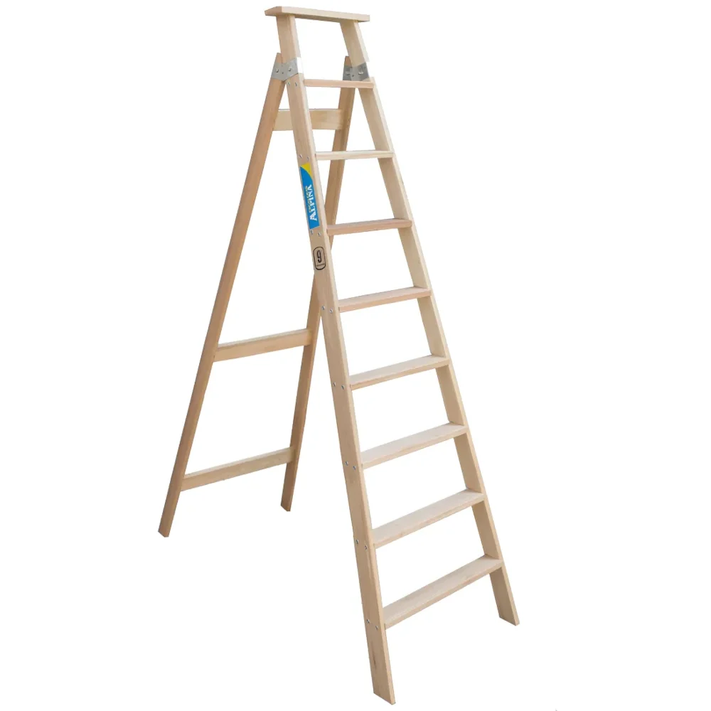 Escalera Familiar De Madera 10 Peldaños Tipo Tijera