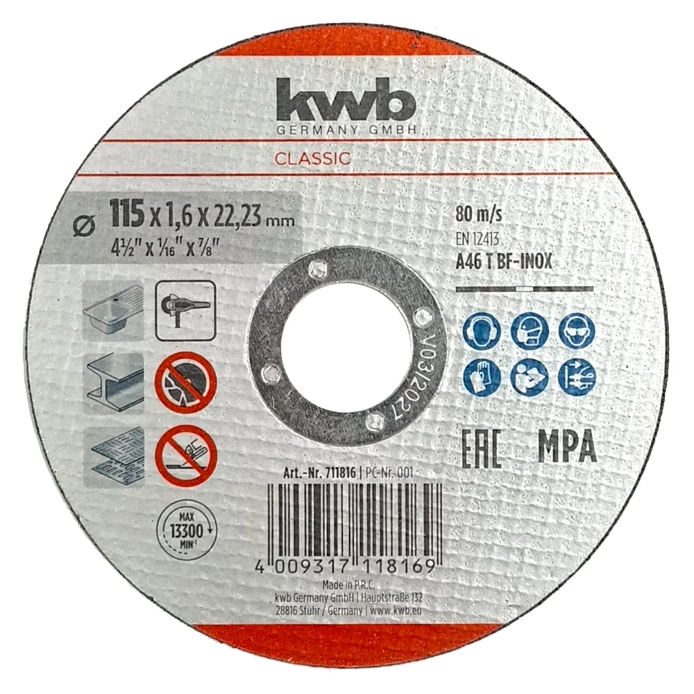 Disco De Corte 115 X 1.6mm KWB