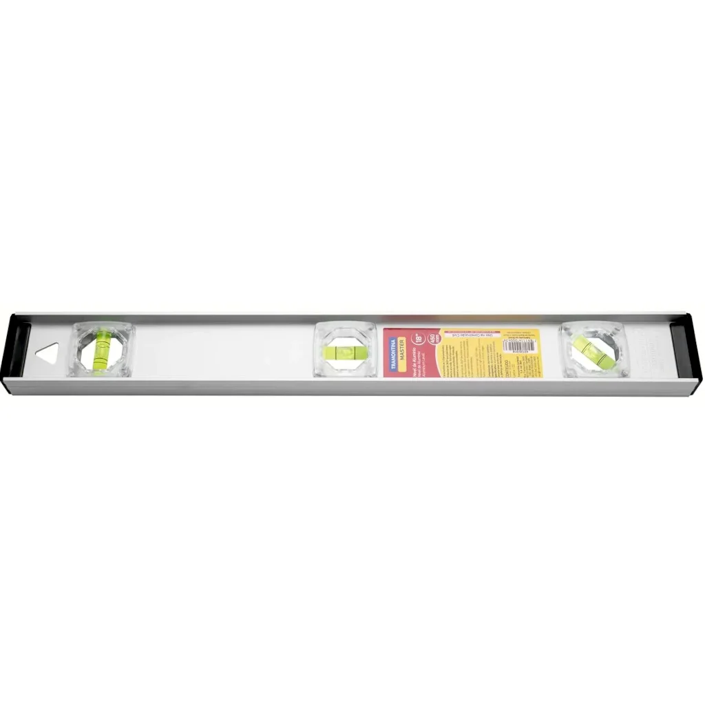 Nivel de Aluminio Anodizado 45Cm 18" TRAMONTINA Master Tres Ampollas