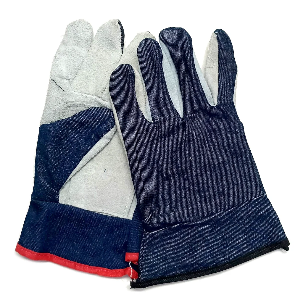 Guantes De Tela Y Descarne Puño Jean