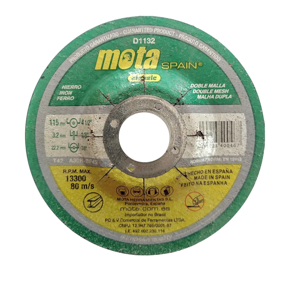 Disco De Corte Centro Deprimido MOTA D1132 115 X 3.2mm