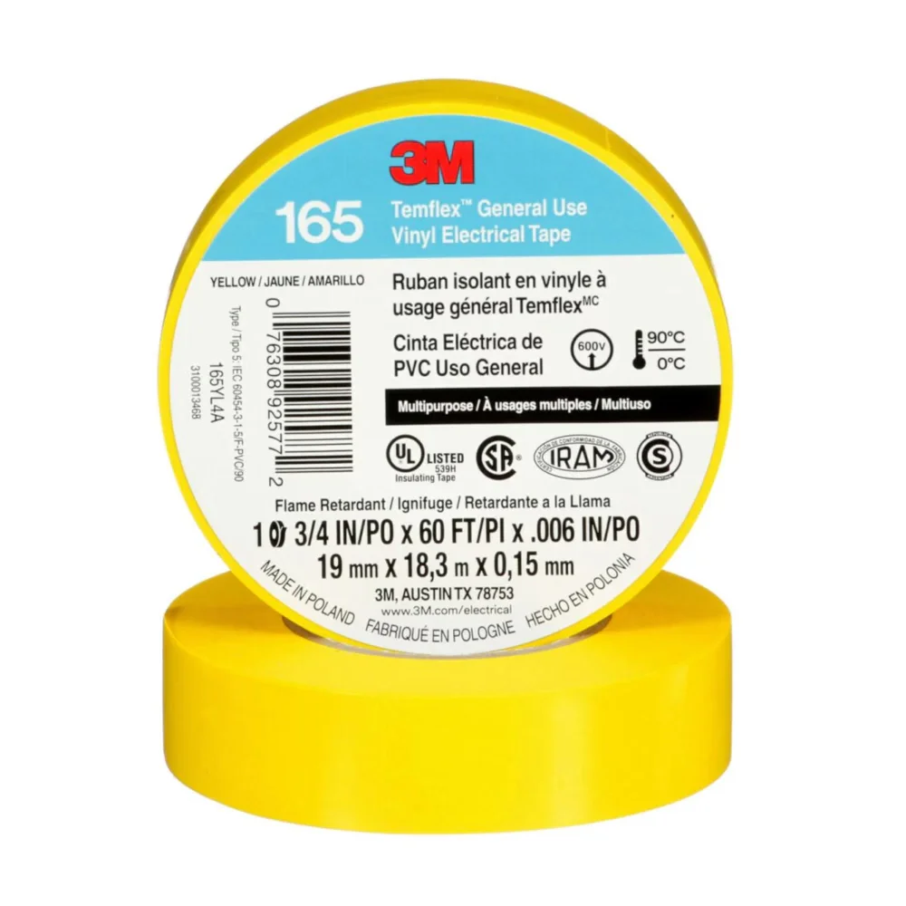Cinta Aisladora 3M Temflex 165 19mm X 18Mts Amarillo