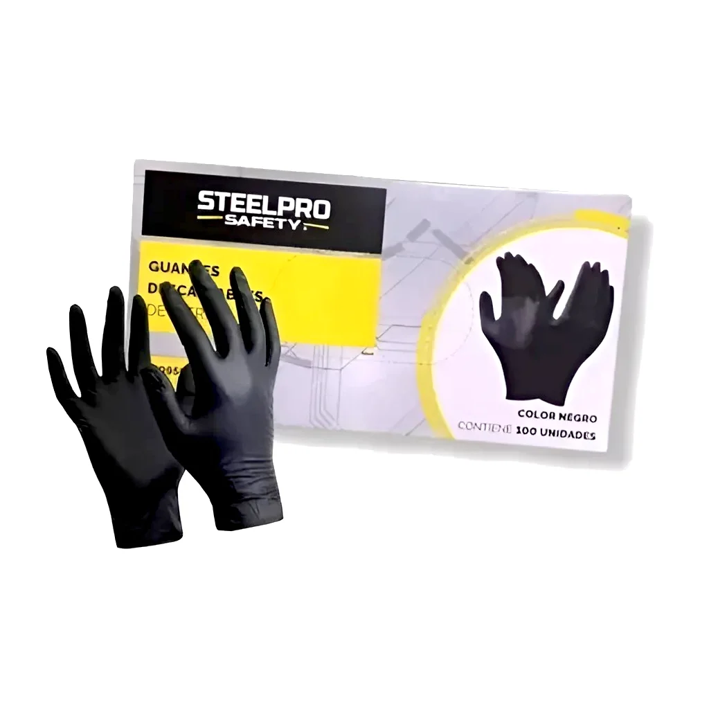Par Guante De Nitrilo Descartable Talle 9 STEEL PRO