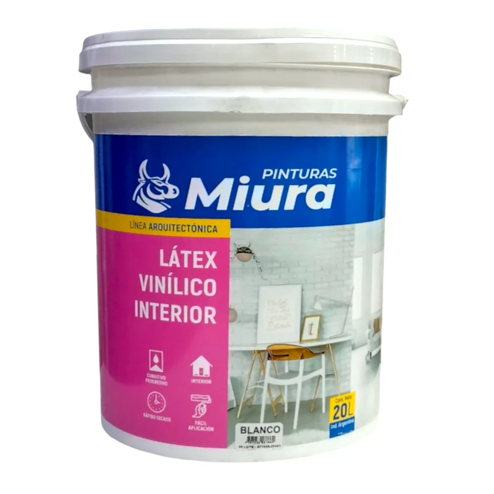 Pintura Latex Vinilico MIURA Interior 20L