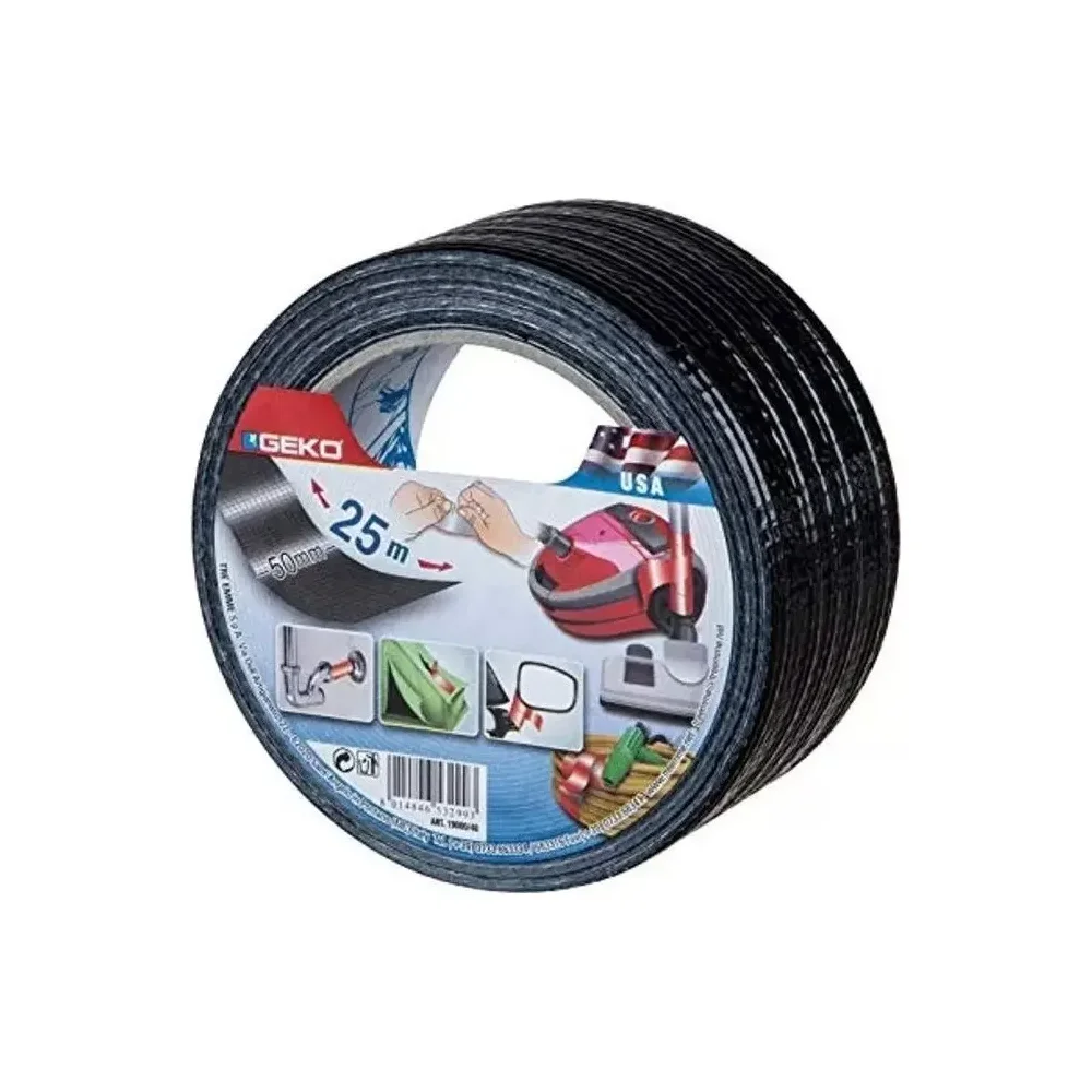 Cinta Duct Tape Geko 50mm X 25Mts Negro